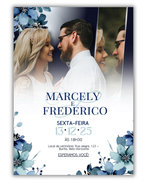 Convite de Casamento Digital - 1 Página (com foto)