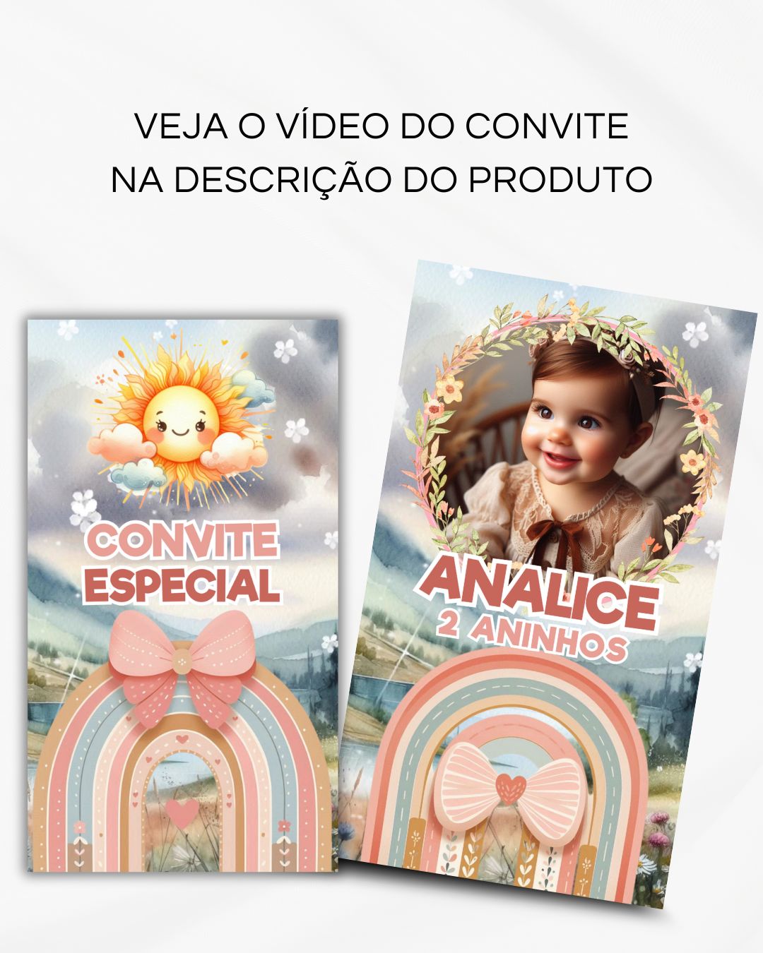 Convite Animado de Página - Arco Íris Boho (vídeo) - Imagem 2