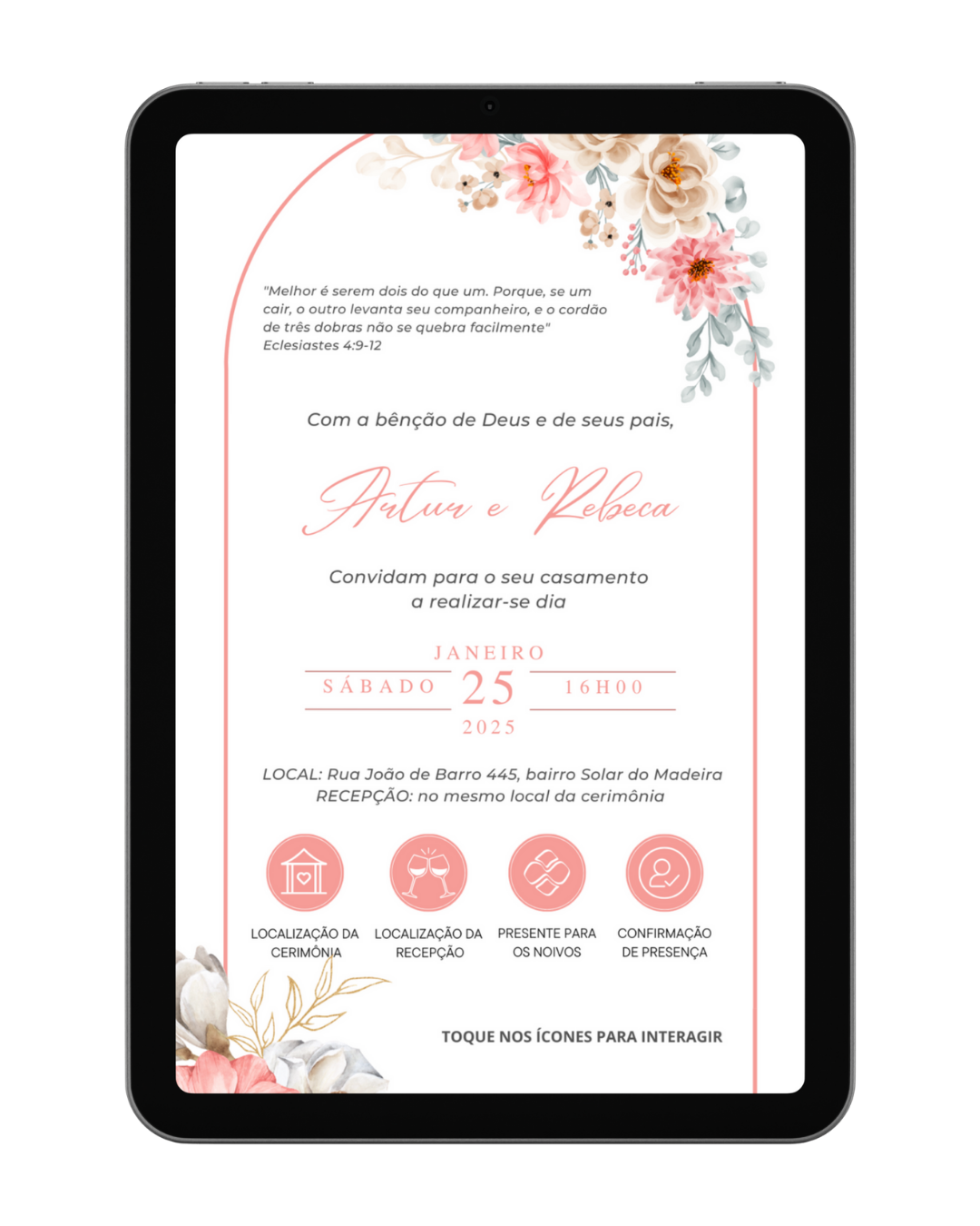 Convite de Casamento Digital – 1 Página (Interativo sem foto) - Imagem 6