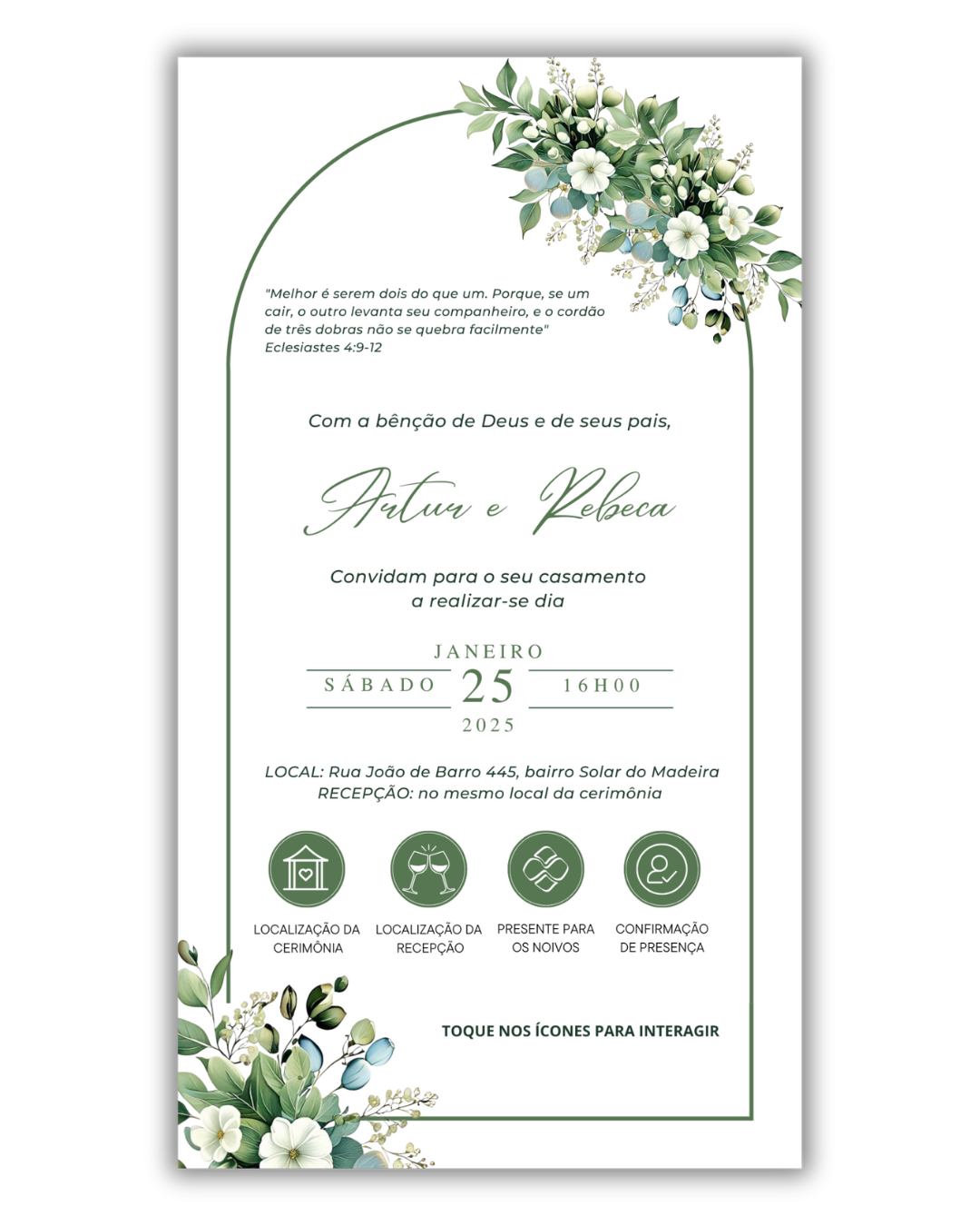 Convite de Casamento Digital – 1 Página (Interativo sem foto) - Imagem 7