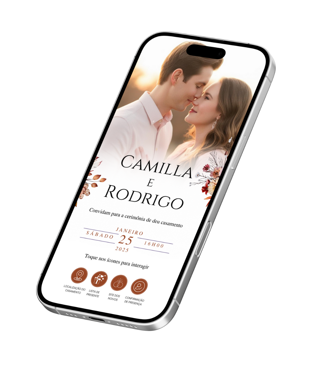 Convite de Casamento Digital - 1 Página (Interativo com foto) - Imagem 3