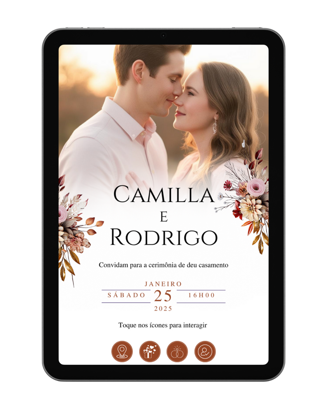 Convite de Casamento Digital - 1 Página (Interativo com foto) - Imagem 2