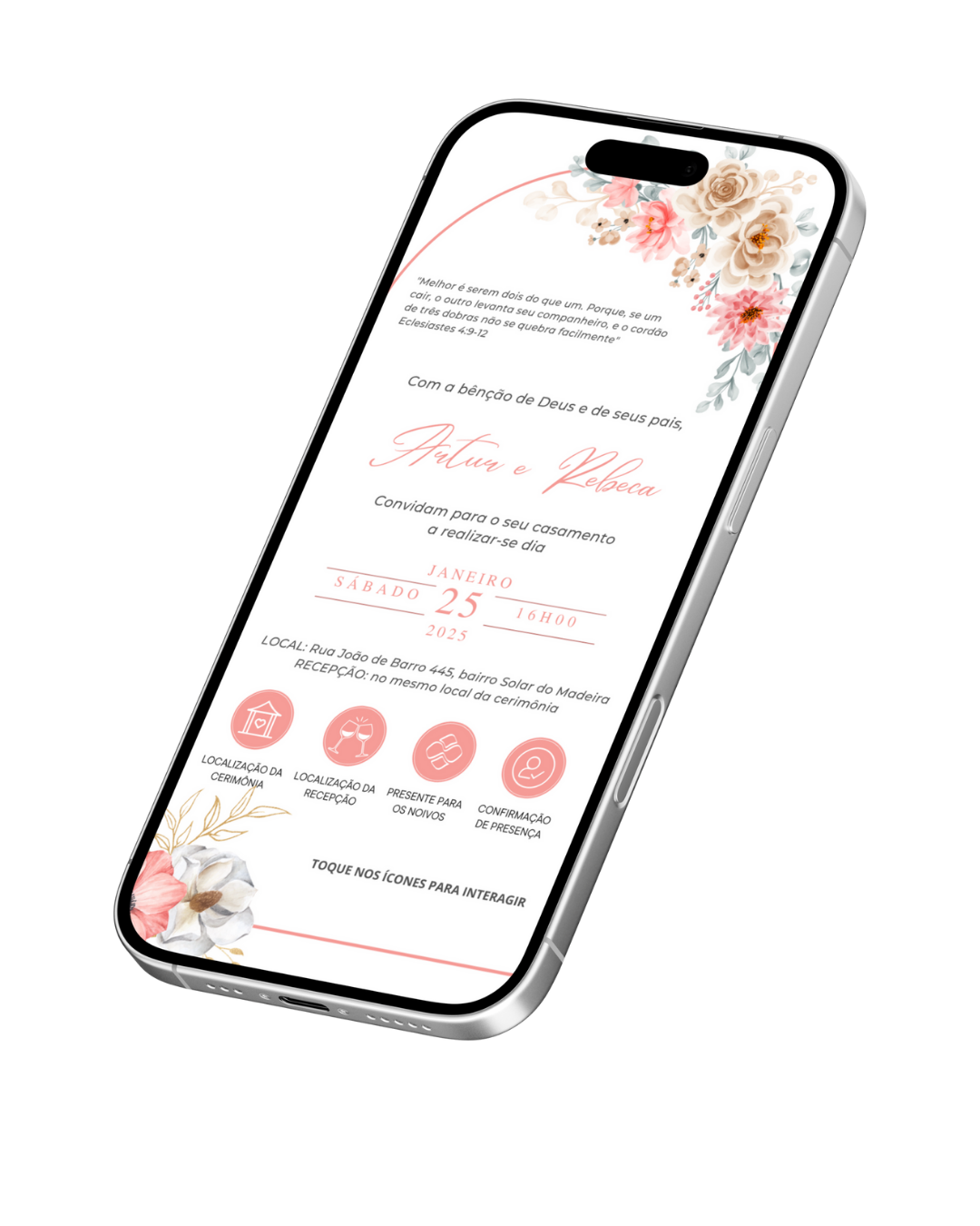Convite de Casamento Digital – 1 Página (Interativo sem foto) - Imagem 5