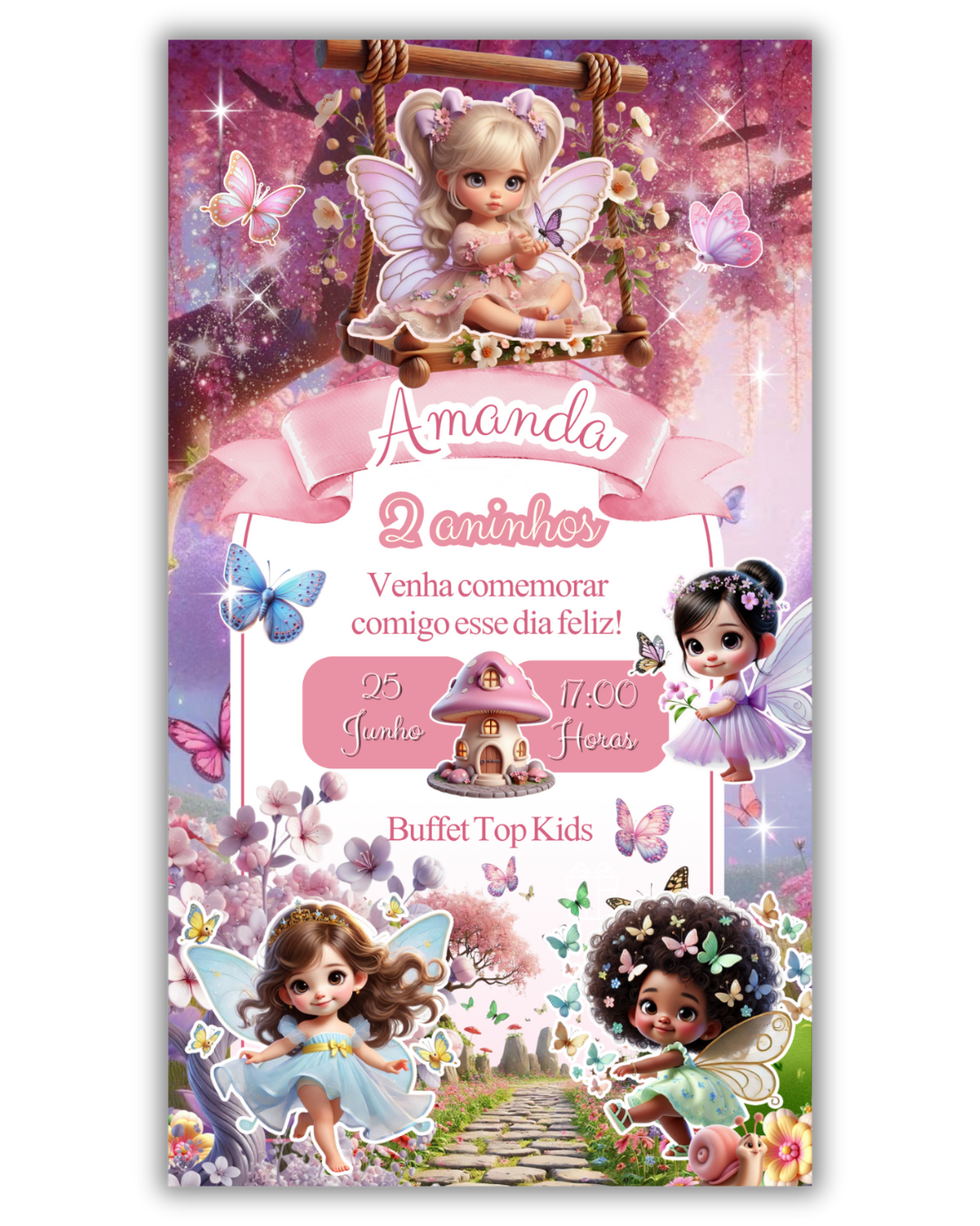 Convite Interativo com cartinha - Jardim Encantado - Imagem 3